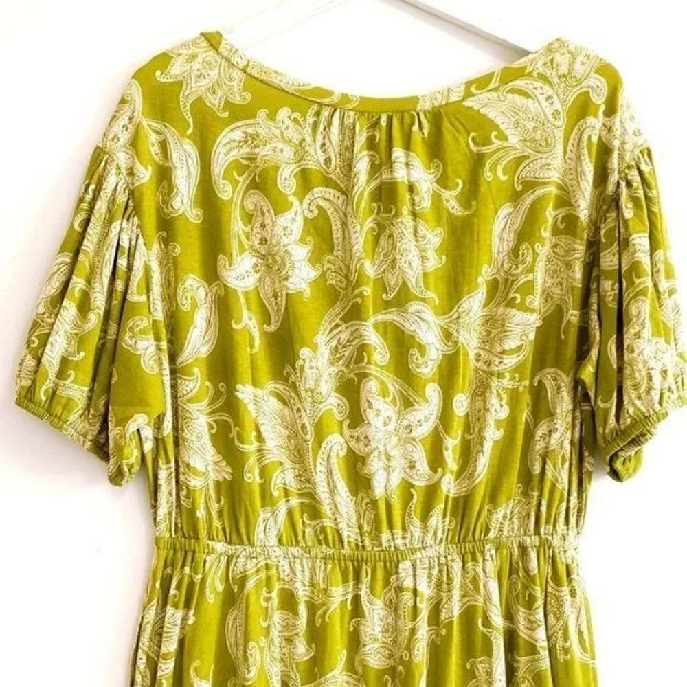 Anthropologie Mini Dress, Size M,‎ Green base, NWT